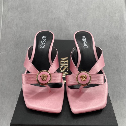 Versace satin thong sandals - versace,